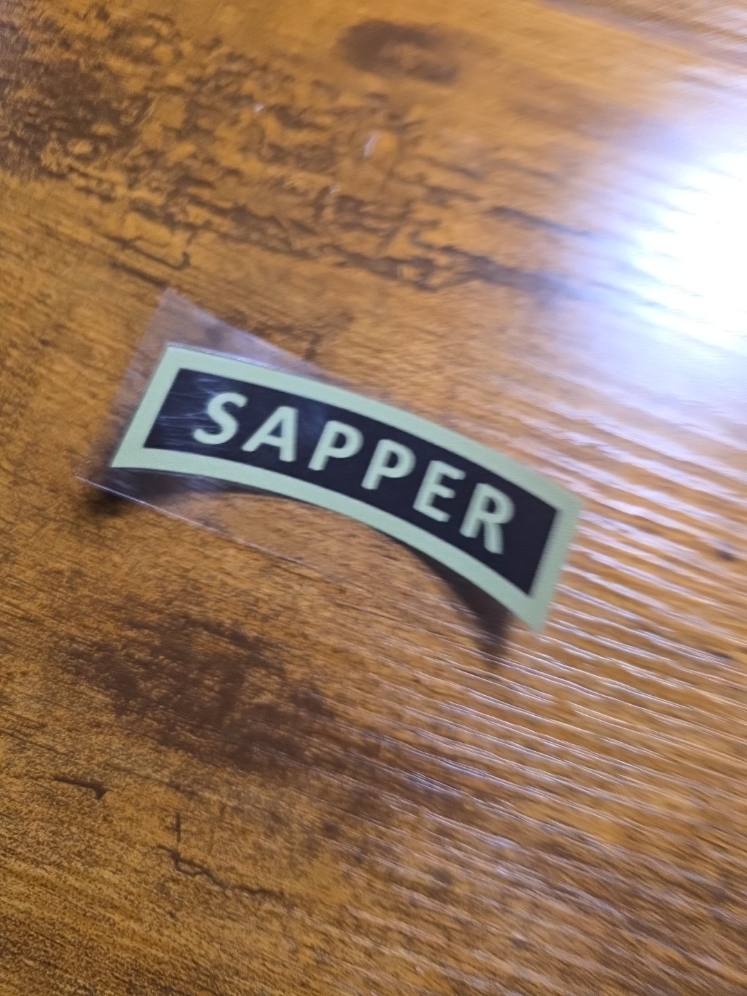 Sapper Tab Subdued 3in UV DTF Decal Waterproof Made In USA