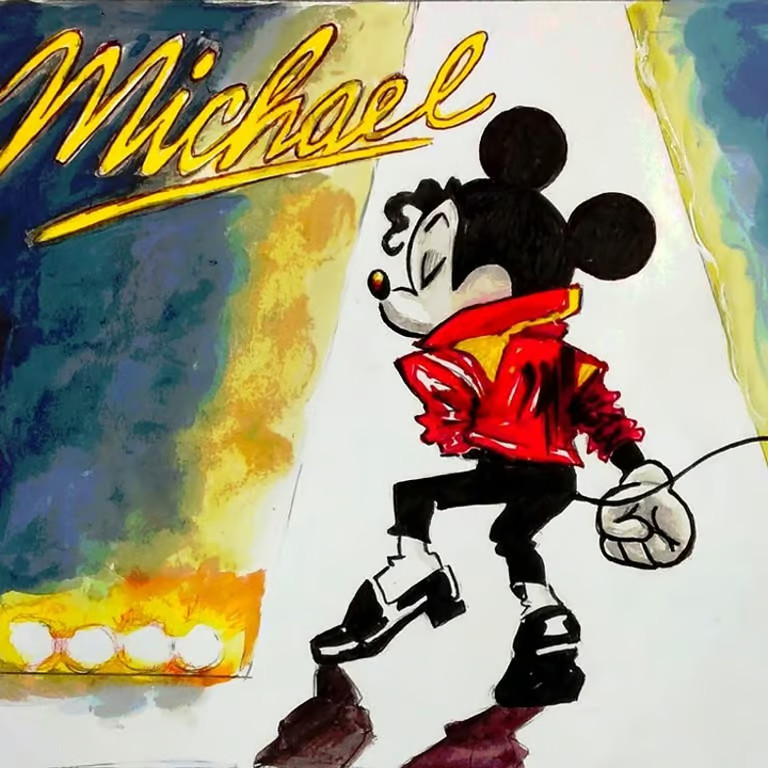Michael Jackson x Mickey Mouse Beat it Stic Laptop Wall Mirror Cup Tumblr Locker