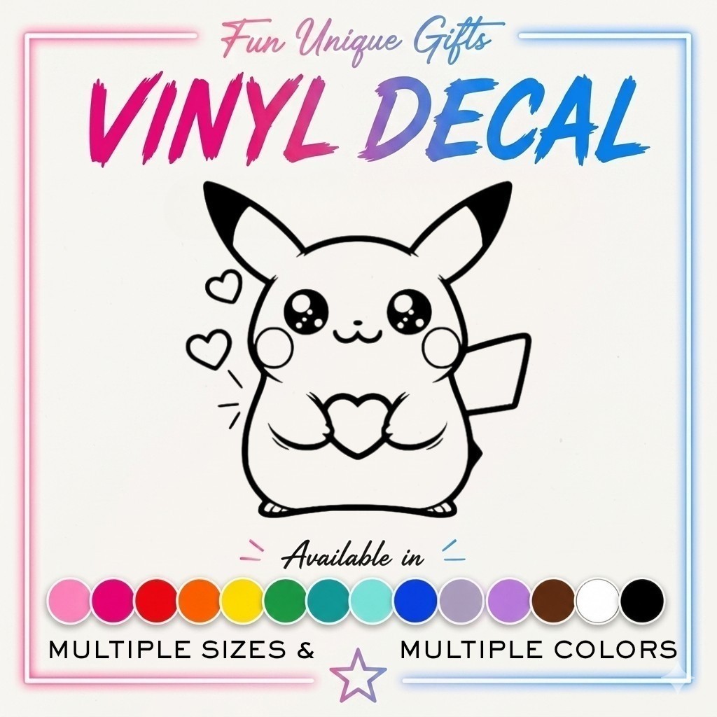 Pikachu Pokemon Vinyl Decal Sticker -Multiple Colors & Sizes- FREE SHIPPING