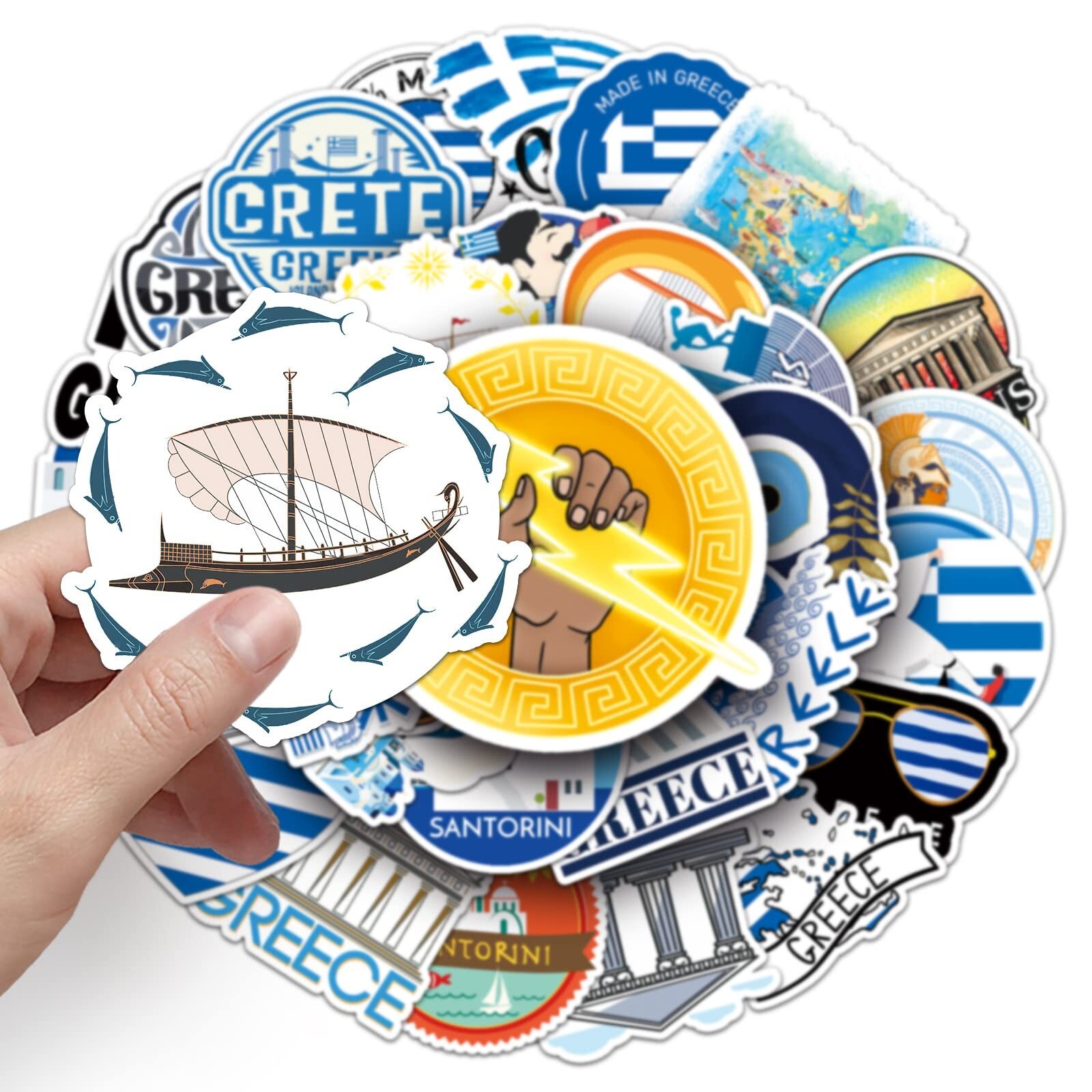 50 PCS Outdoor Travel in Greece Stickers PVC Waterproof Stickers,Water Bottle…