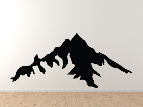 Landscape Decor – Mountain Range Silhouette Shadow Version 5- Vinyl Wall Decal
