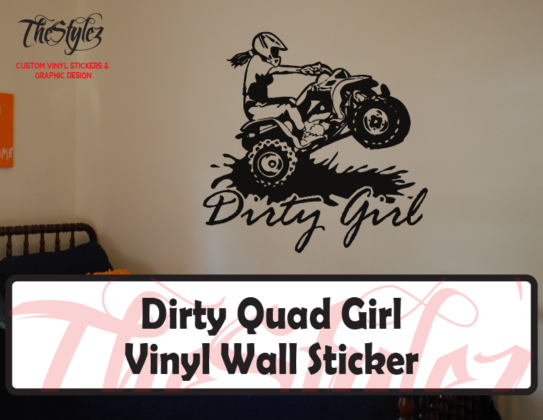 Dirty Quad Girl Rider Vinyl Wall Sticker
