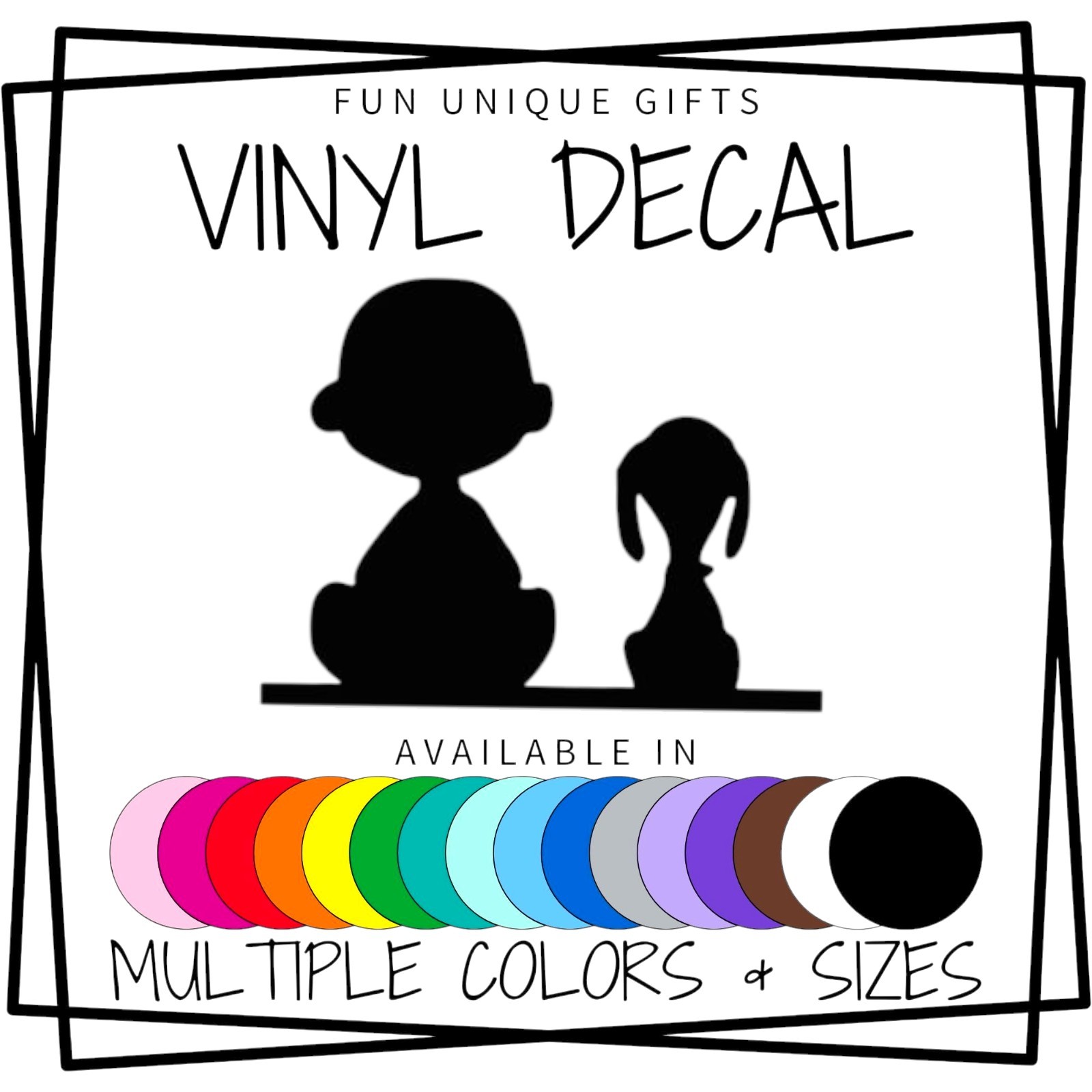 Charlie Brown & Snoopy Vinyl Decal Sticker -Multiple Colors & Sizes- SHIPS FREE!