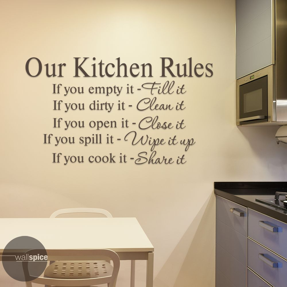 Our Kitchen Rules Vinyl Wall Decal Sticker