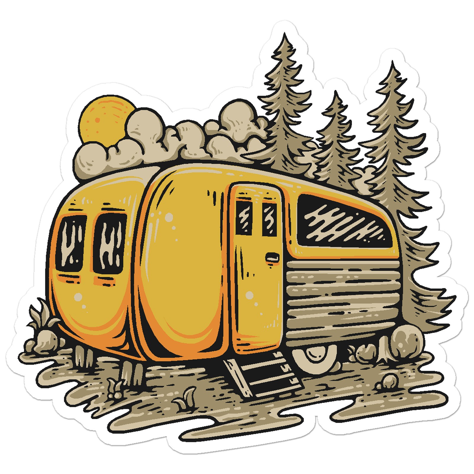 Vintage Camper Camping – Vinyl Decal Sticker – Car Window Laptop – ebn8910