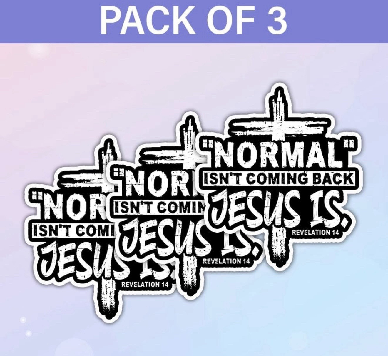 4Pcs, 3.5"x2.5" Normal Isnt Coming Back Jesus is Sticker, Waterproof Vinyl Decal