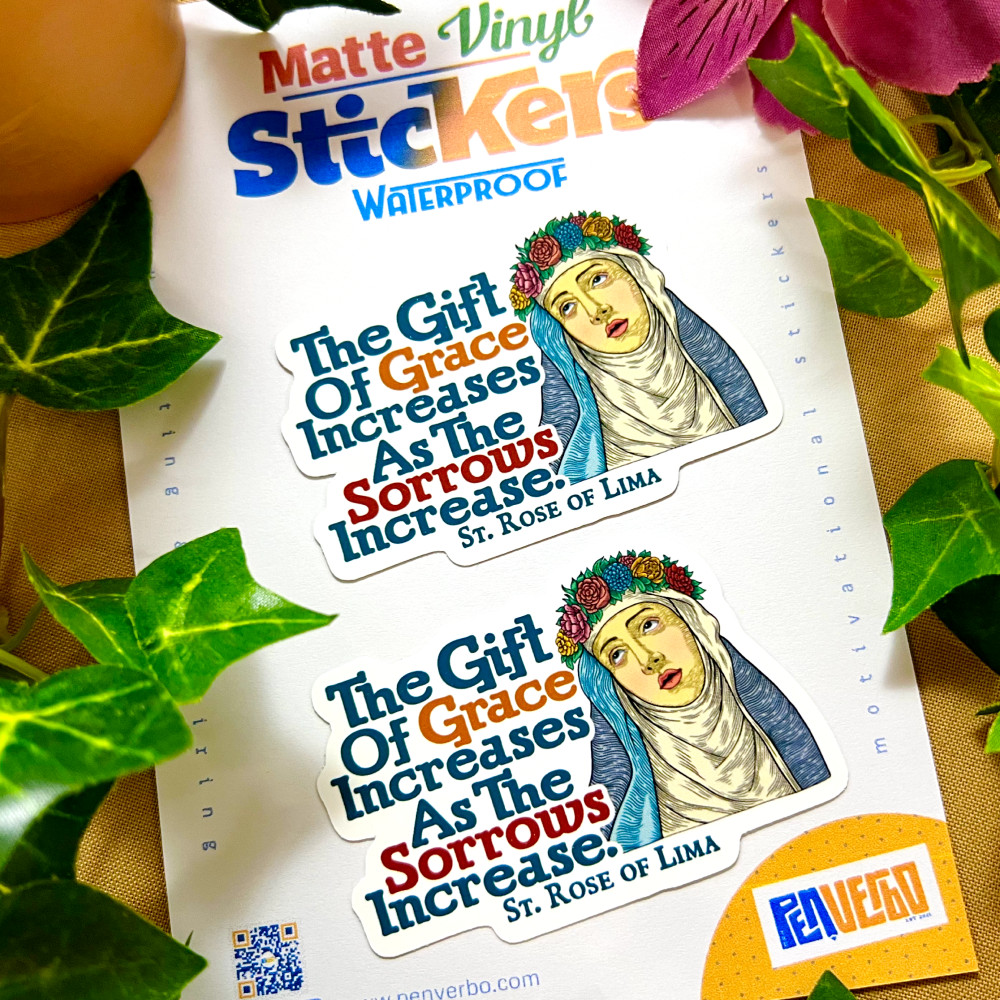 St. Rose of Lima Sticker 2pcs | Saint Sticker | Religious Gifts | SQ407