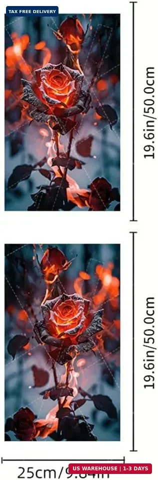 2PCS Rose Flower Vinyl Car Stickers – Waterproof B-Pillar Decals for Scratch Cov