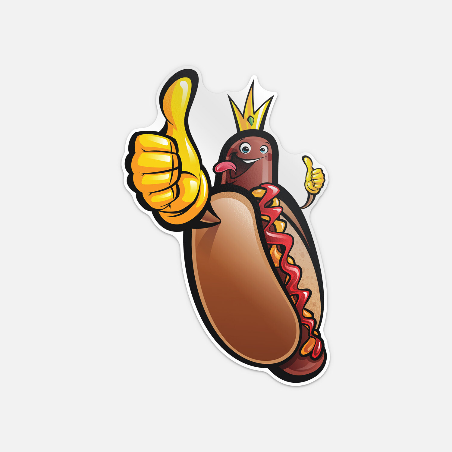 Cartoon Hot Dog King Vinyl Sticker Decal