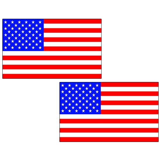 American Flag Stickers US Flag Decals Adhesive Vinyl Bumper Stickers 5" BriteRed