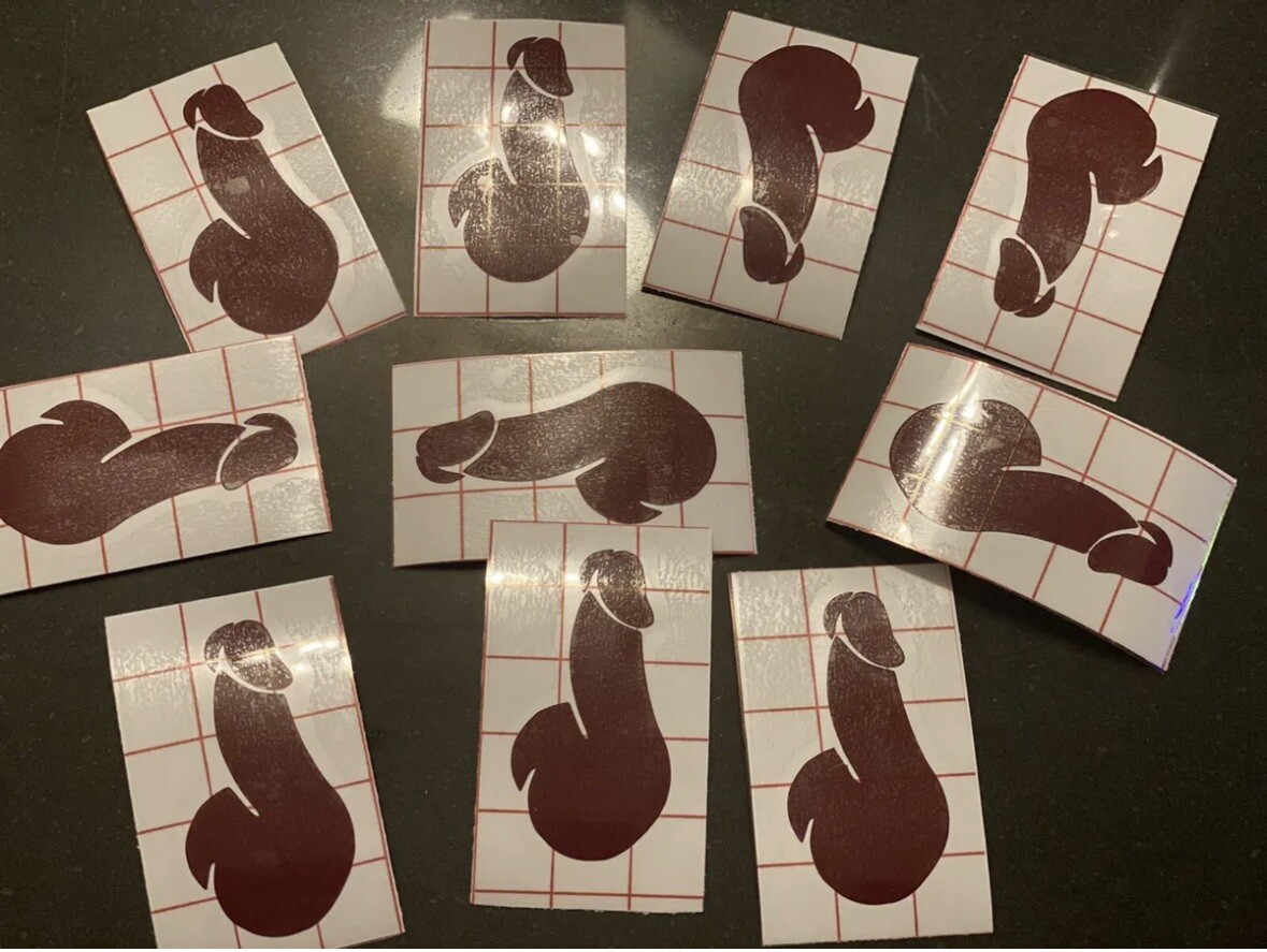 10pk Lot Penis Prank Funny Die Cut Vinyl Decal Laptop Car JDM Many Colors Drift