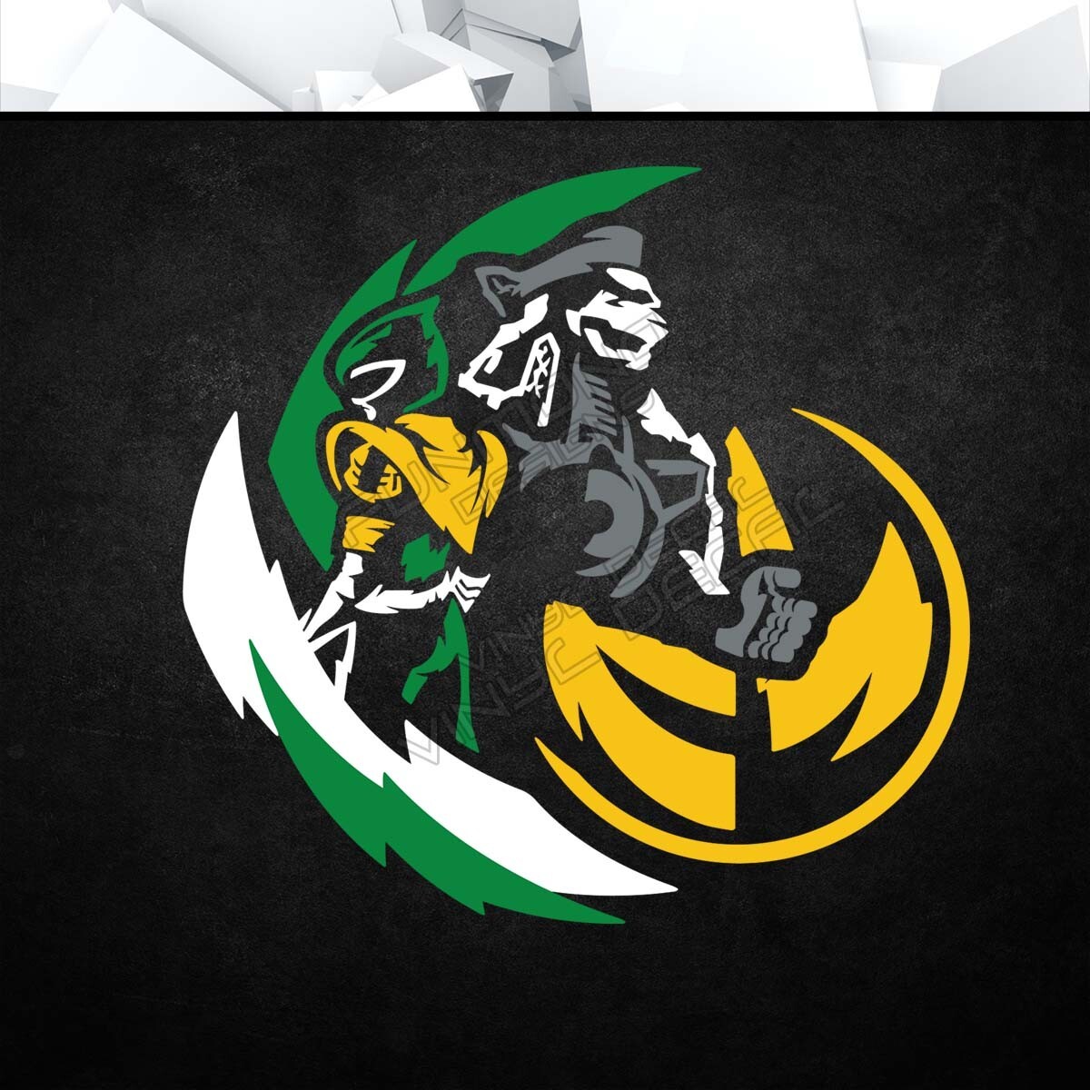 Green Power Ranger Vinyl Decal Sticker (Sentai Robot Car Laptop PC Tower Decor)