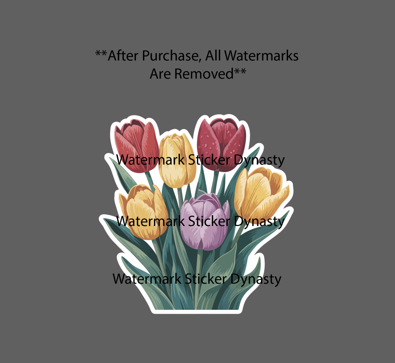 Tulips Sticker Waterproof Decal Flower Floral Nature Garden Gift NEW