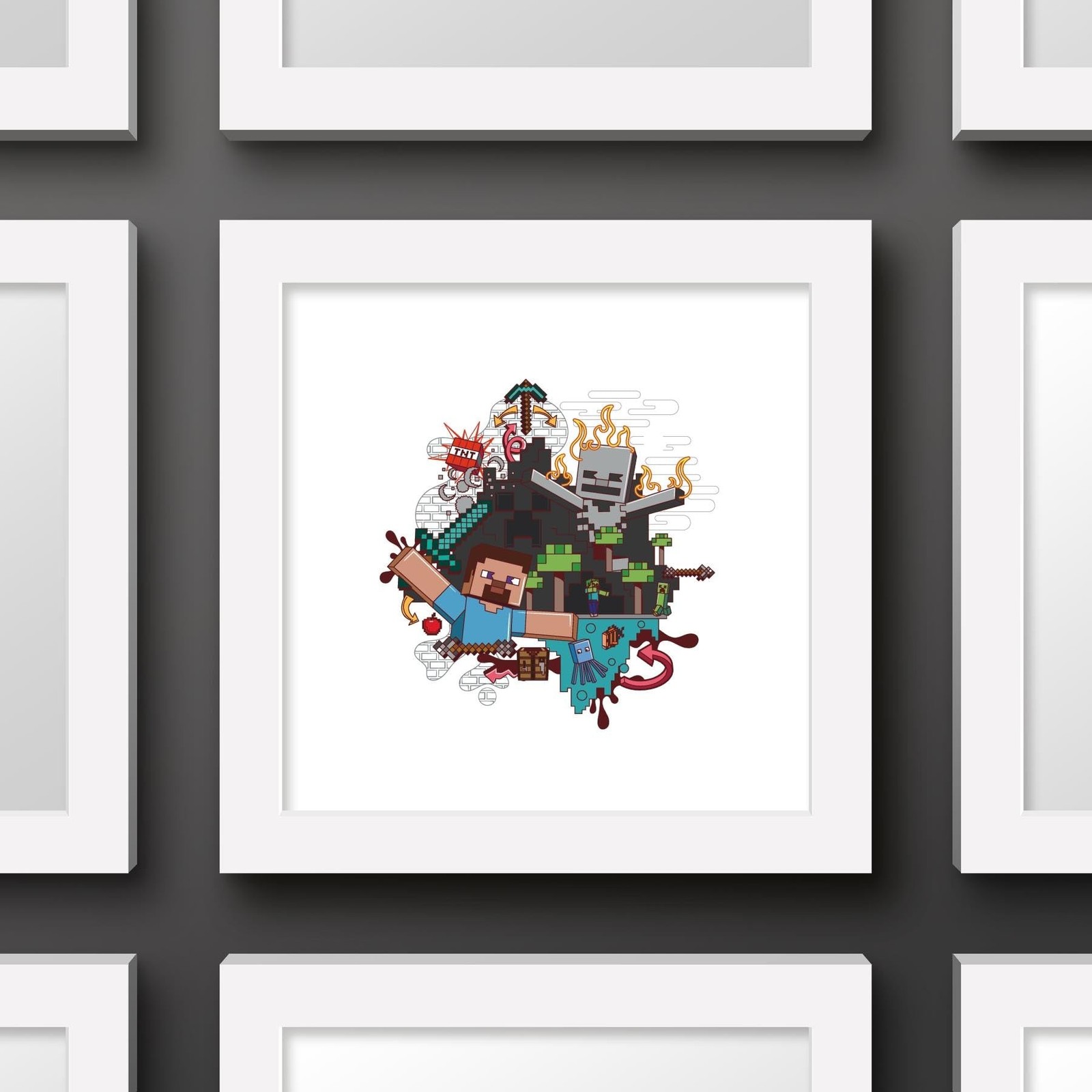 Trends International Gallery Pops Minecraft – Funtage Player Steve Wall Art W…