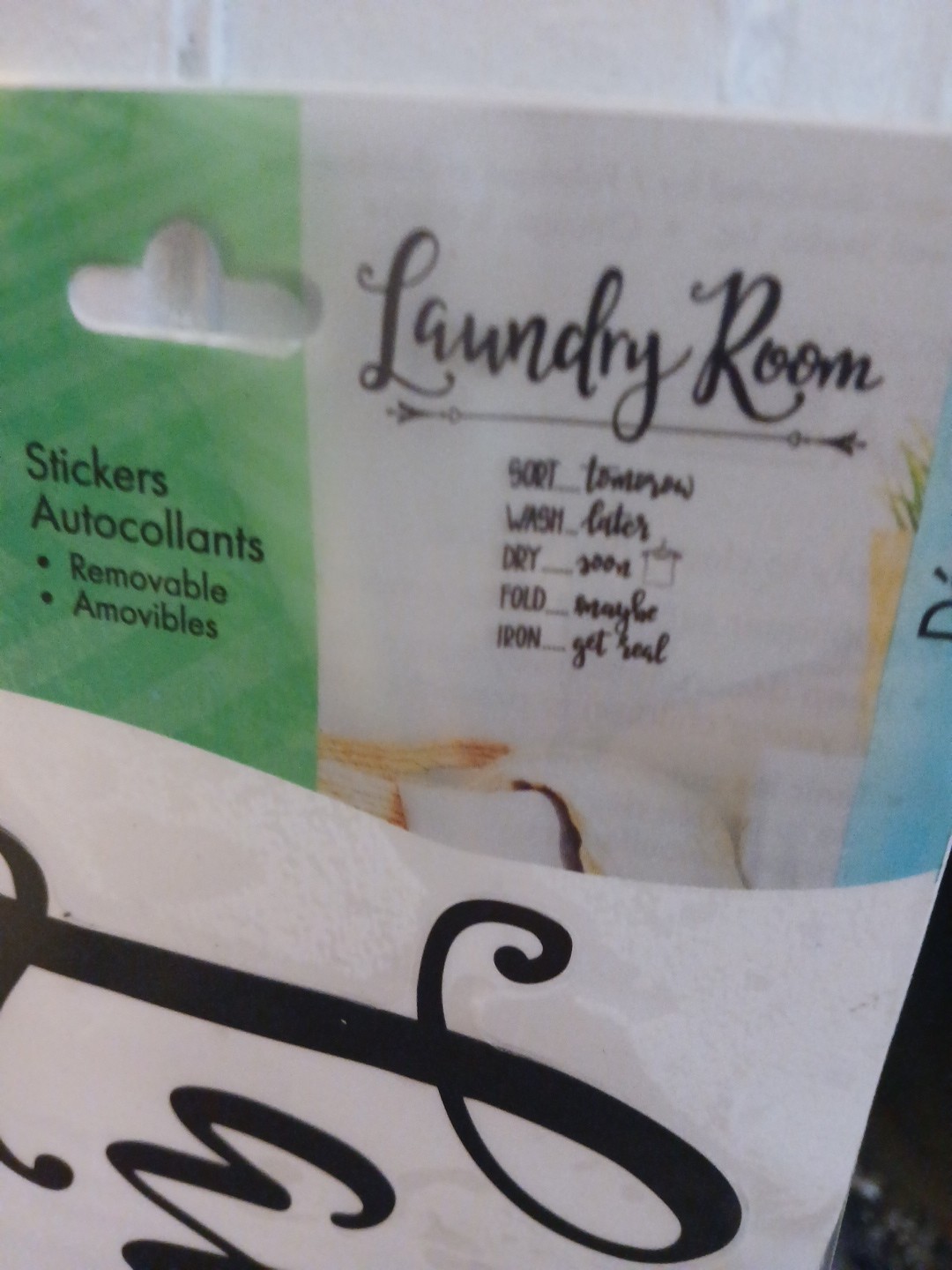 Main Street Wall Stickers Laundry Room 8 Sheets Removable Decals NIP. 1 Price