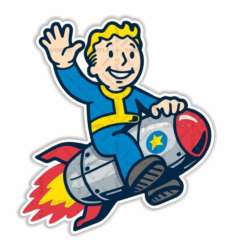 Boy Riding a Bomb Fallout Precision Cut Decal