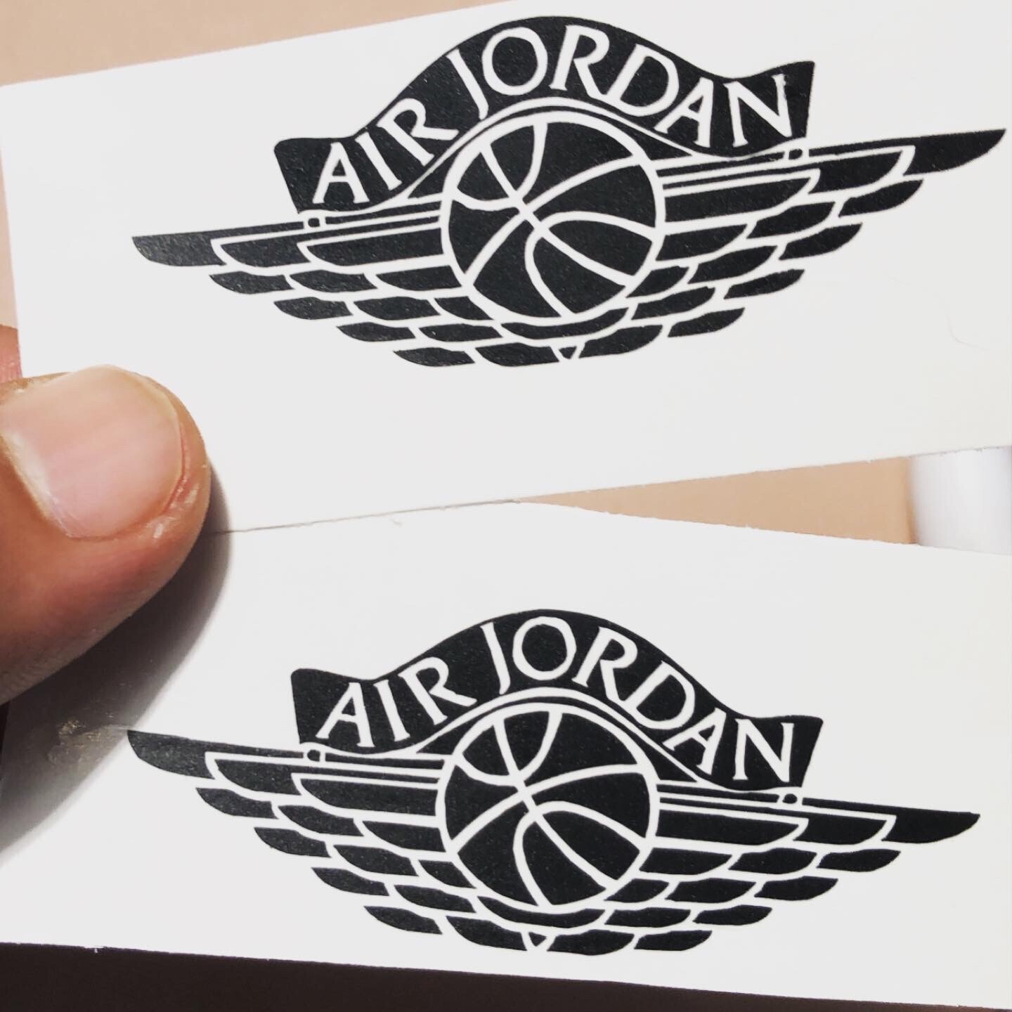 Air Jordan Wings logo w/ TM- vinyl decal sticker – Used for Aj1 Sneaker Repairs