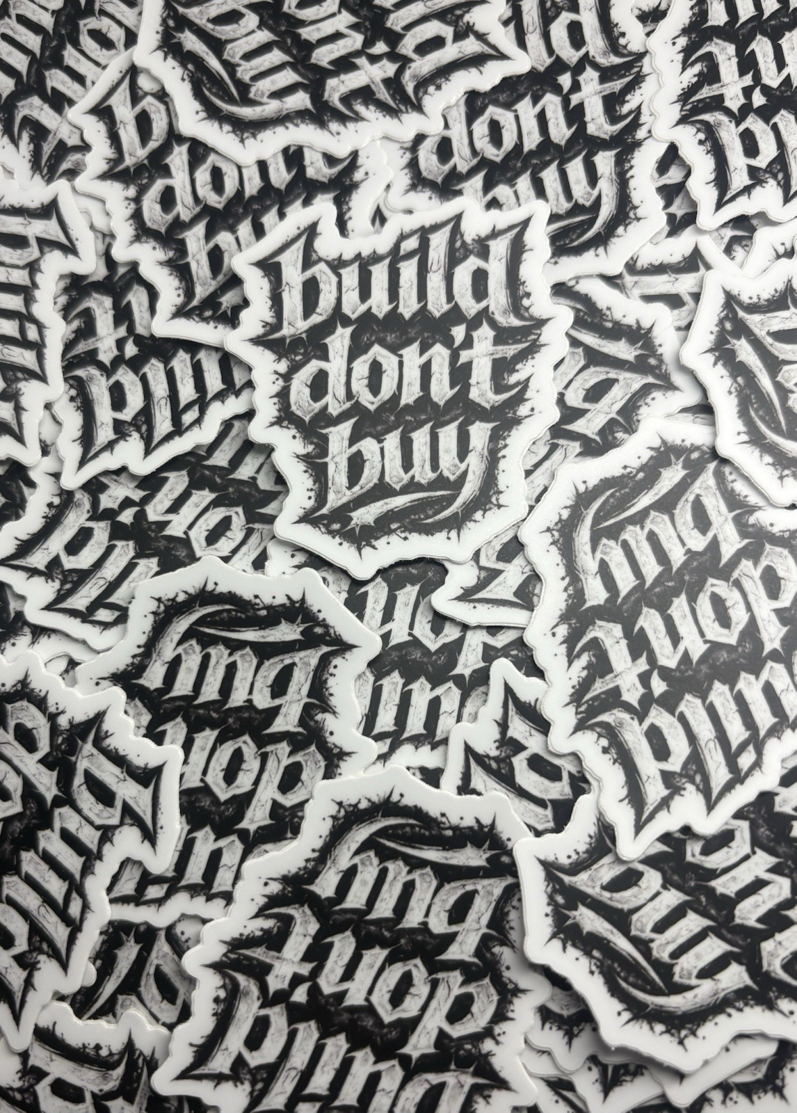 “Build Don’t Buy” Dirtbike Parts Moto Brand Sticker Packs Vinyl Waterproof (3pc)