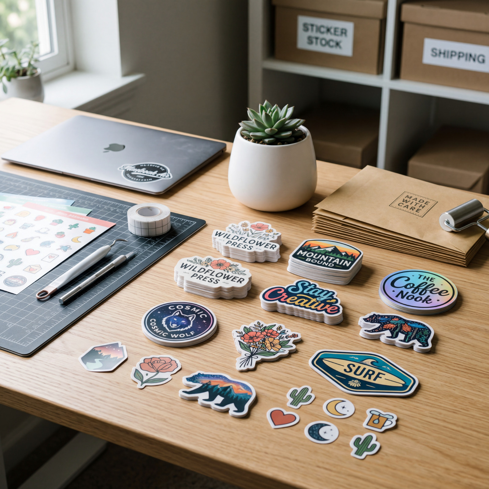 Custom Die Cut Vinyl Stickers Full Color Waterproof Labels Any Size Shape USA