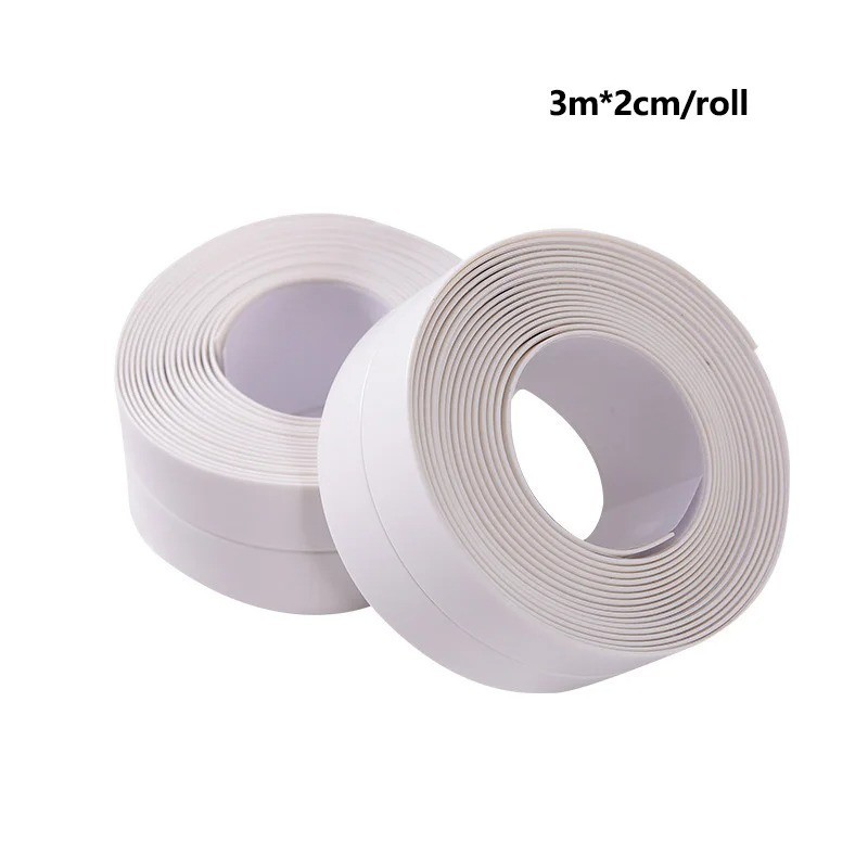 1pc Bathroom Waterproof Wall Stickers Sealing Tapes PVC Adhesive Sealing Strips