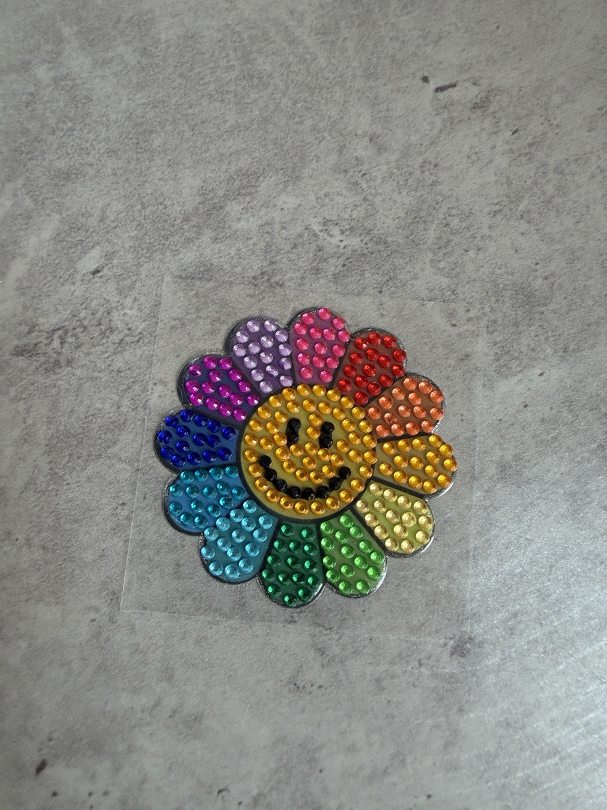 StickerBeans – 6 Multicolor 3D Rhinestone Stickers Peace Rainbow Smiley