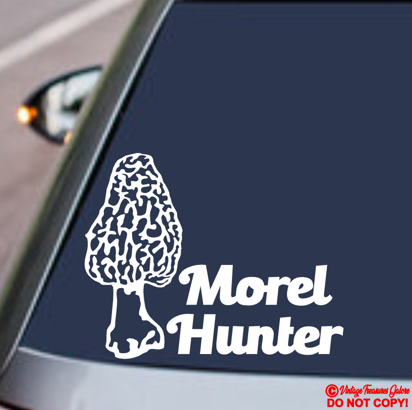 MOREL HUNTER Vinyl Decal Sticker Car Window Wall Bumper MORCHELLA TRUE MUSHROOM