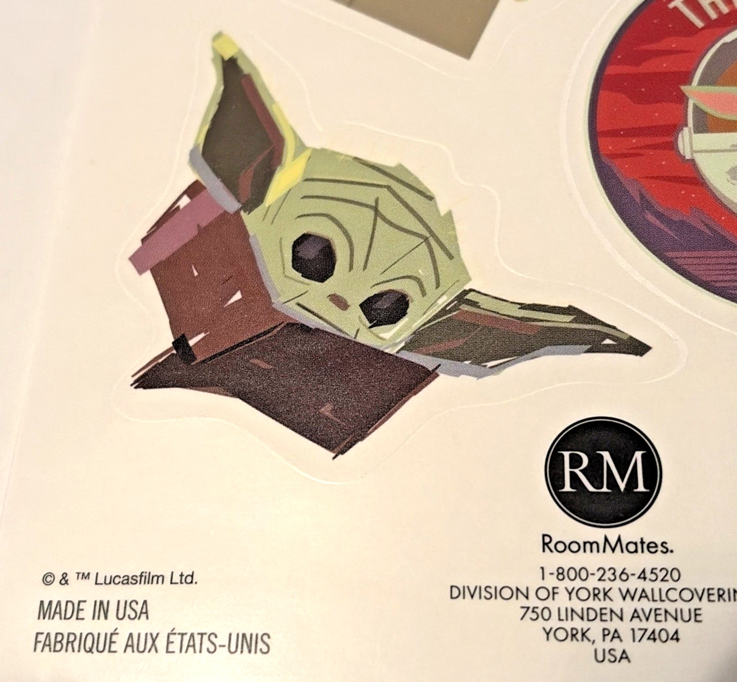 Room Mates Star Wars Wall Decals Mandalorian Baby Yoda The Child Peel and Stick