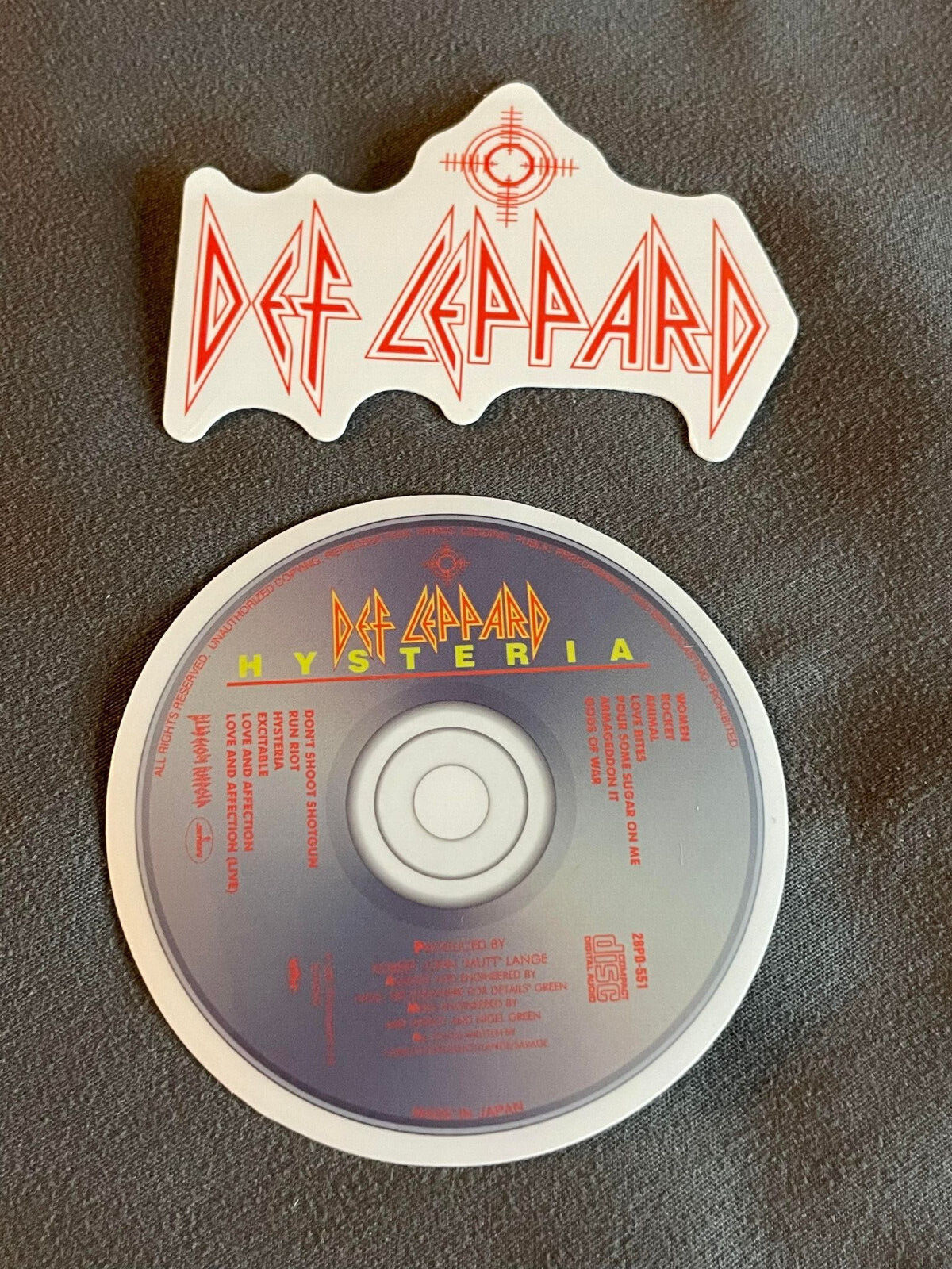 Lot (2) DEF LEPPARD 1 1/2" to 2 1/2" Band STICKERS Hysteria FAST! FREE SHIP