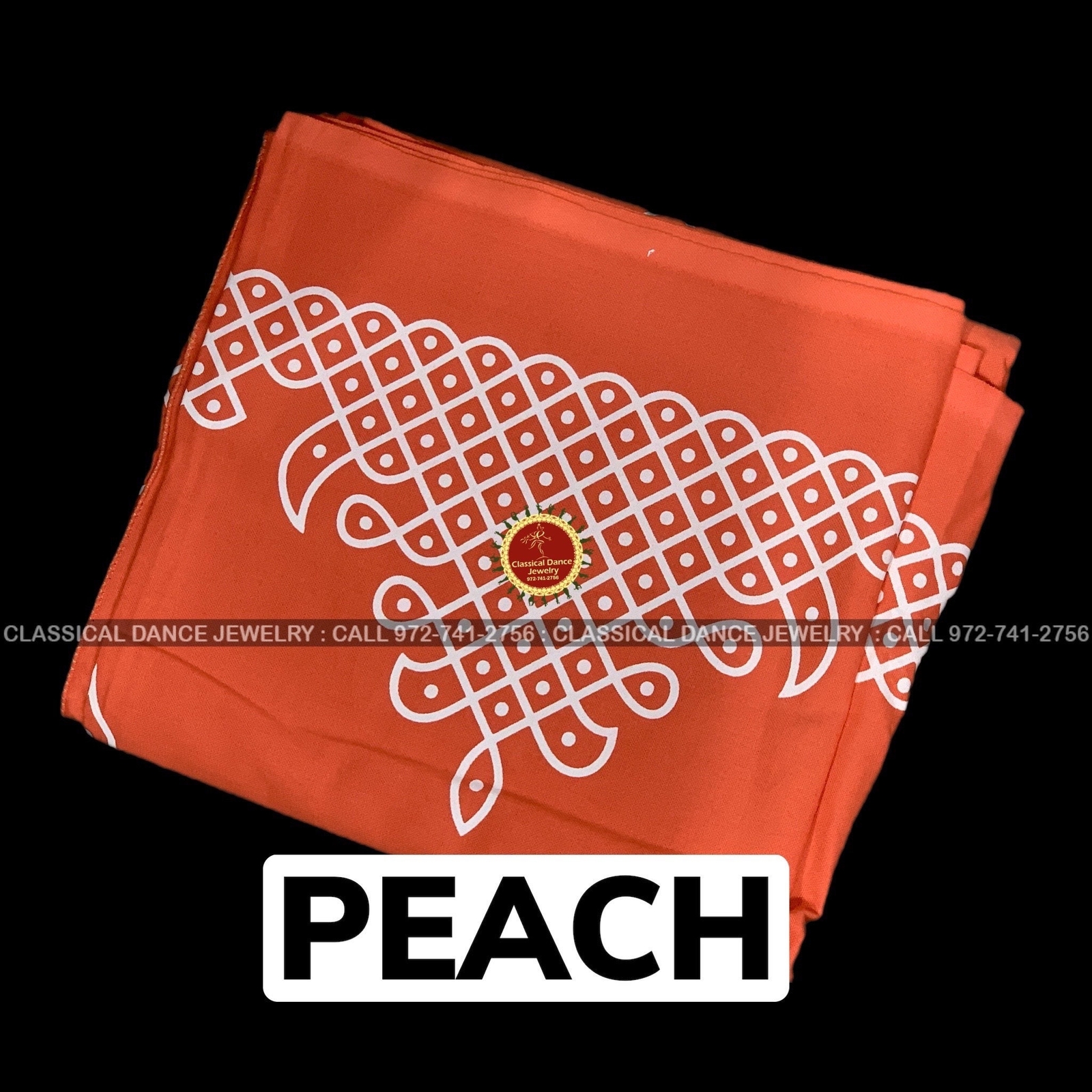 PEACH Muggu Rangoli Kolam Cotton Back Drop Cloth Ammavaru Weddings Puja