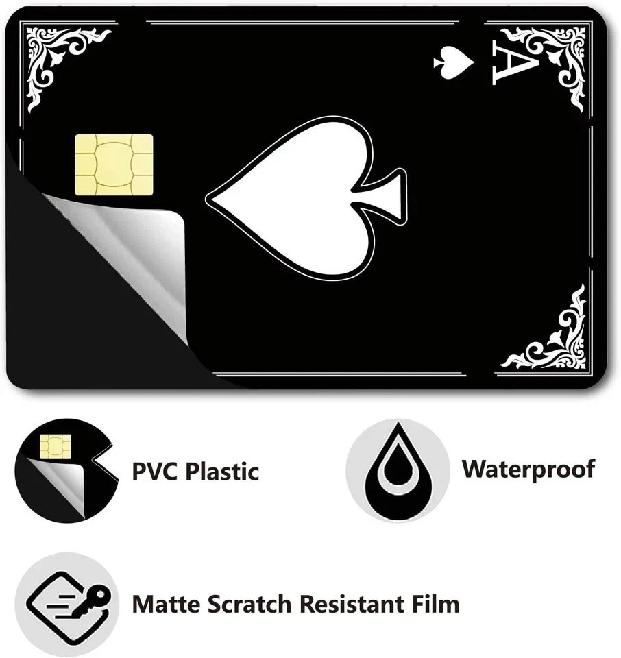 Ace of Spades Credit Card Skin Minimalist Playing Card Debit Decal