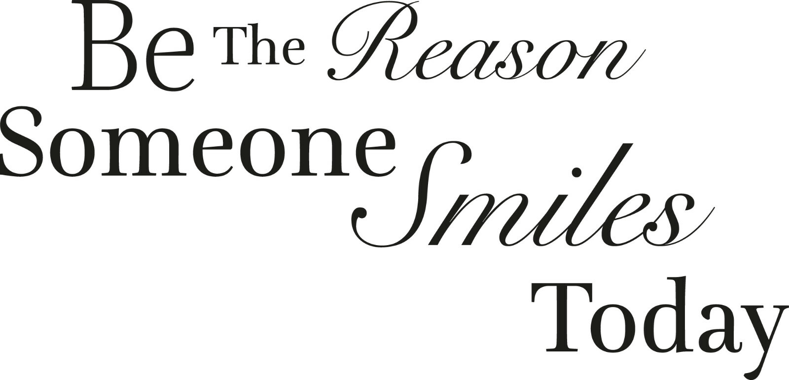 Wall Decal Lettering Motivation Phrase Smiles Positive Vinyl Decor Black gz451