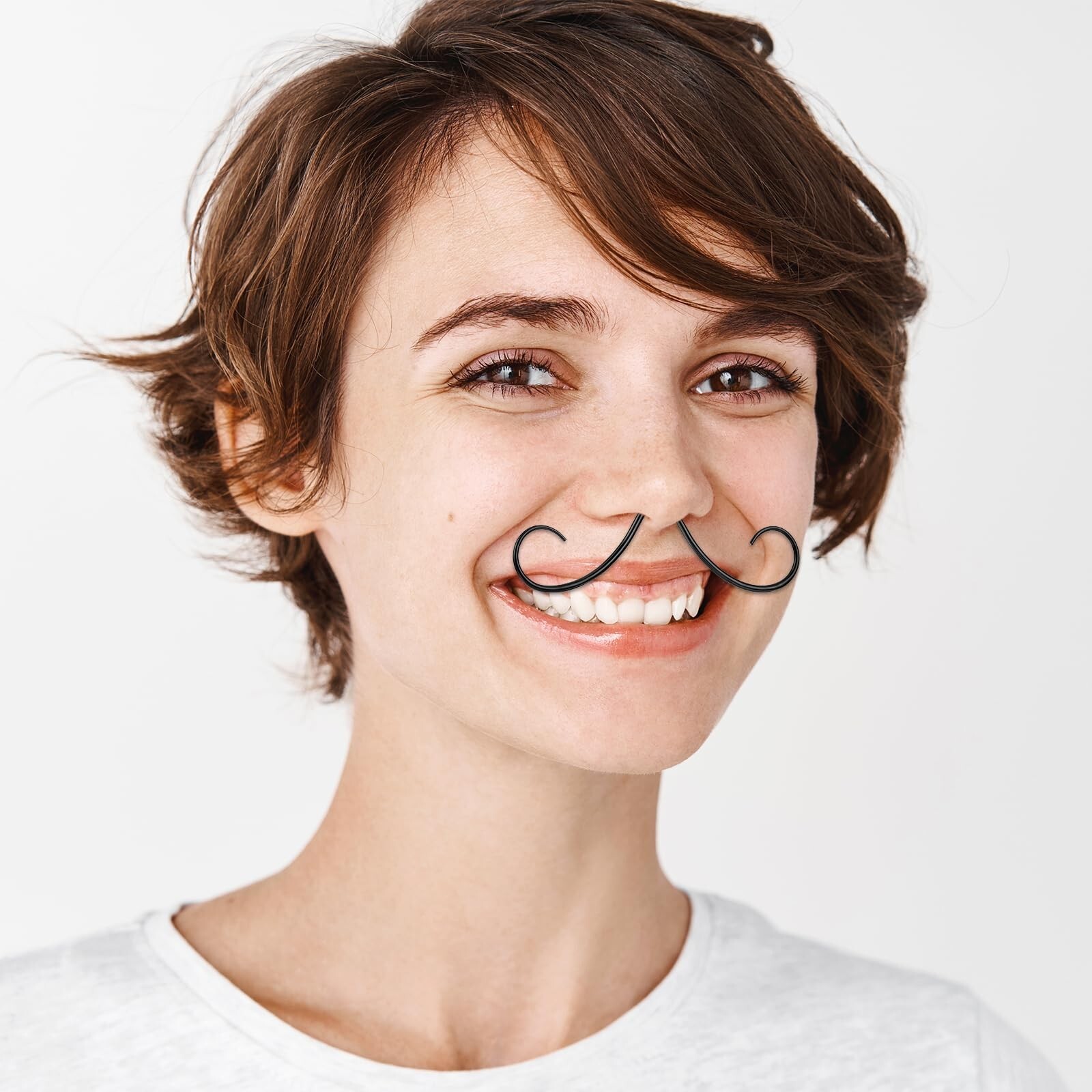 Mustache Septum Ring Black Septum Mustache Nose Ring Piercing Jewelry Surgica…