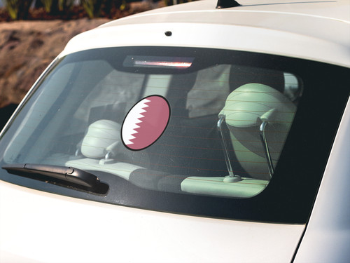 Qatar Flag Circle Sticker Decal