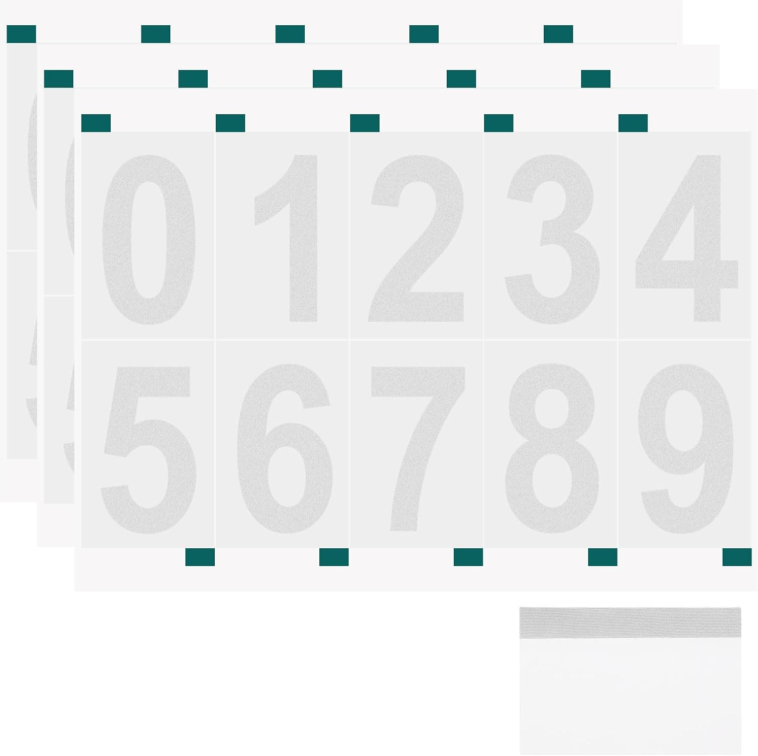 3 Sheets Reflective Mailbox Numbers 3 Inch 0-9 Vinyl Self-Adhesive Stickers