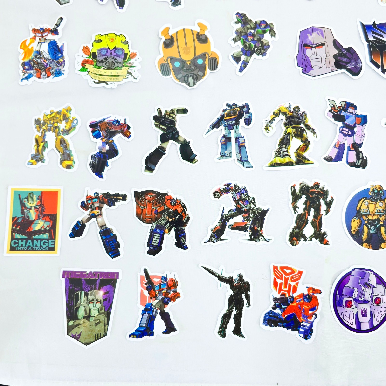 Transformers Sticker Lot 49Pc 2" Autobots Decepticons Vinyl Decals Laptop Art