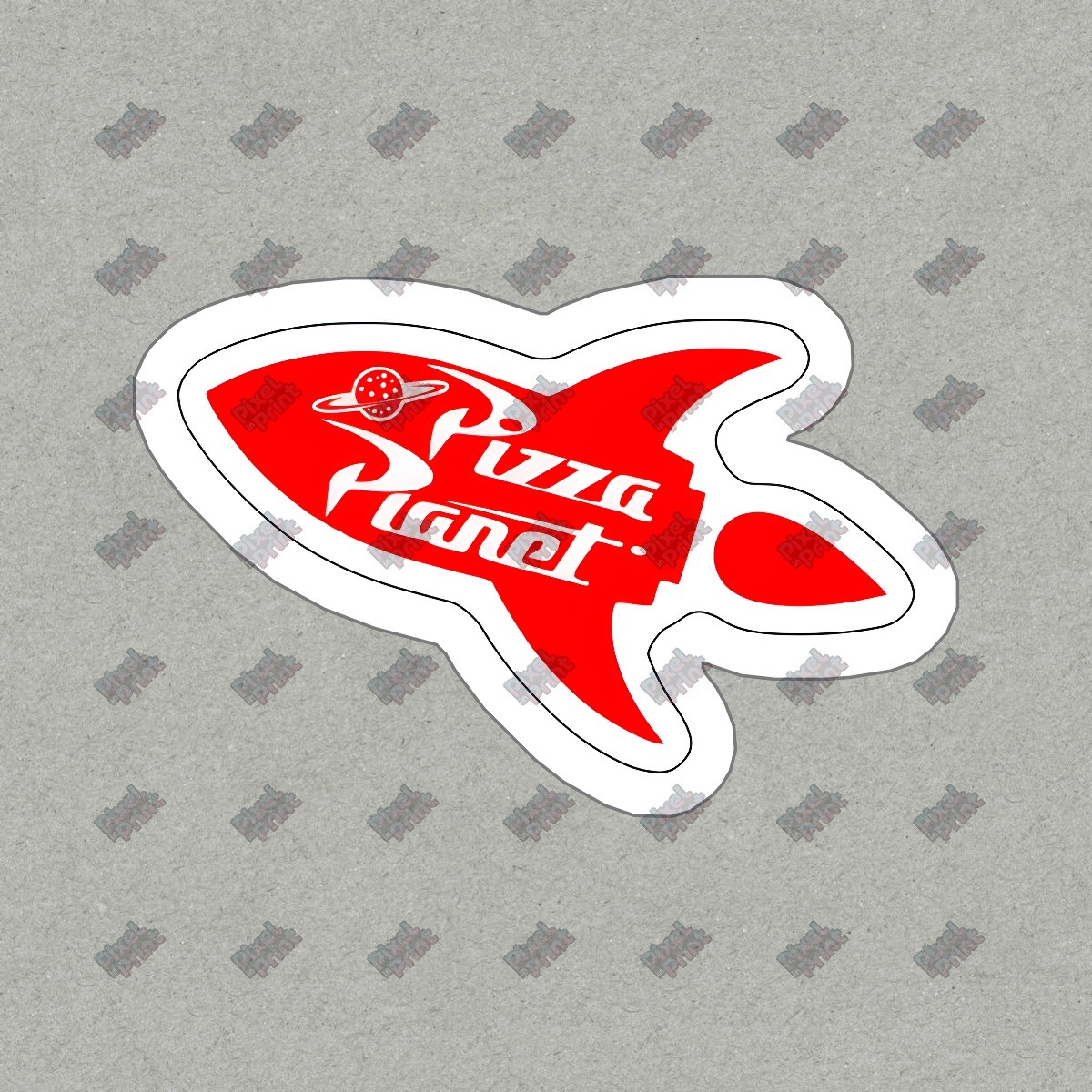 Retro Pizza Planet Vinyl Sticker Decal Fun Space Themed Decoration #756542