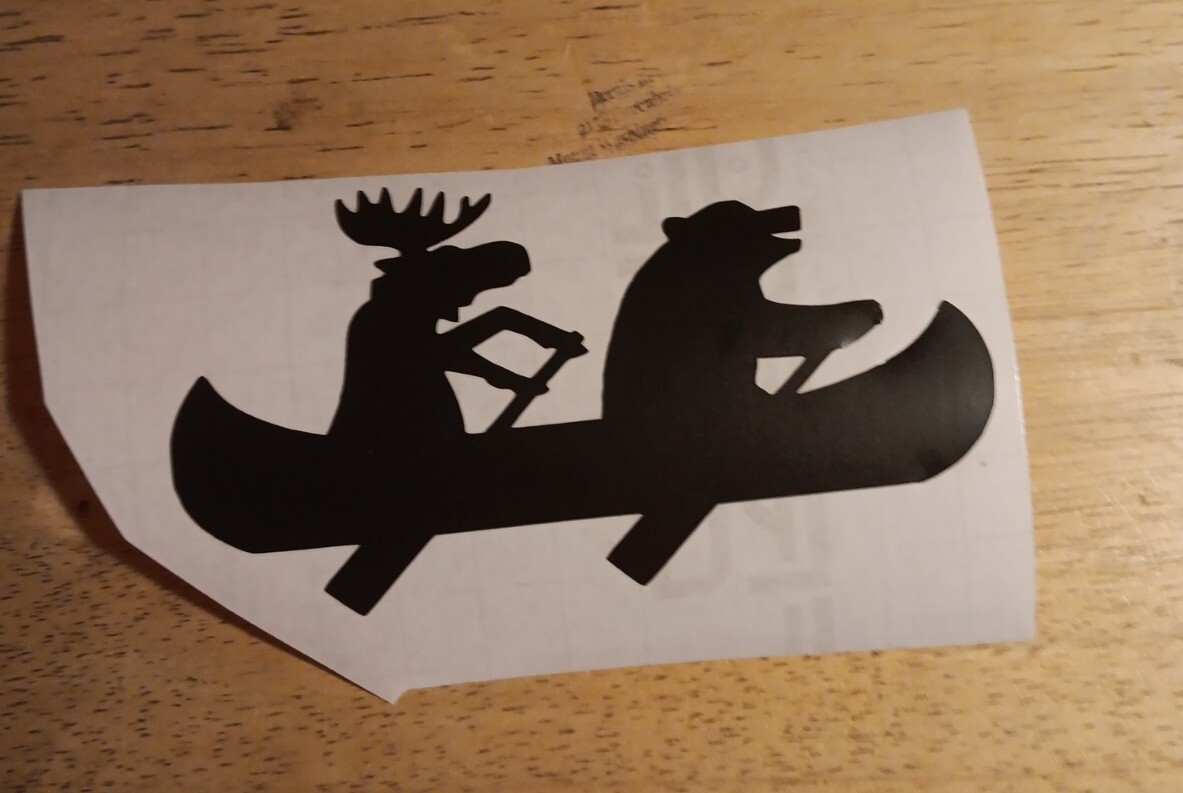 Moose And Bear Canoe Decal