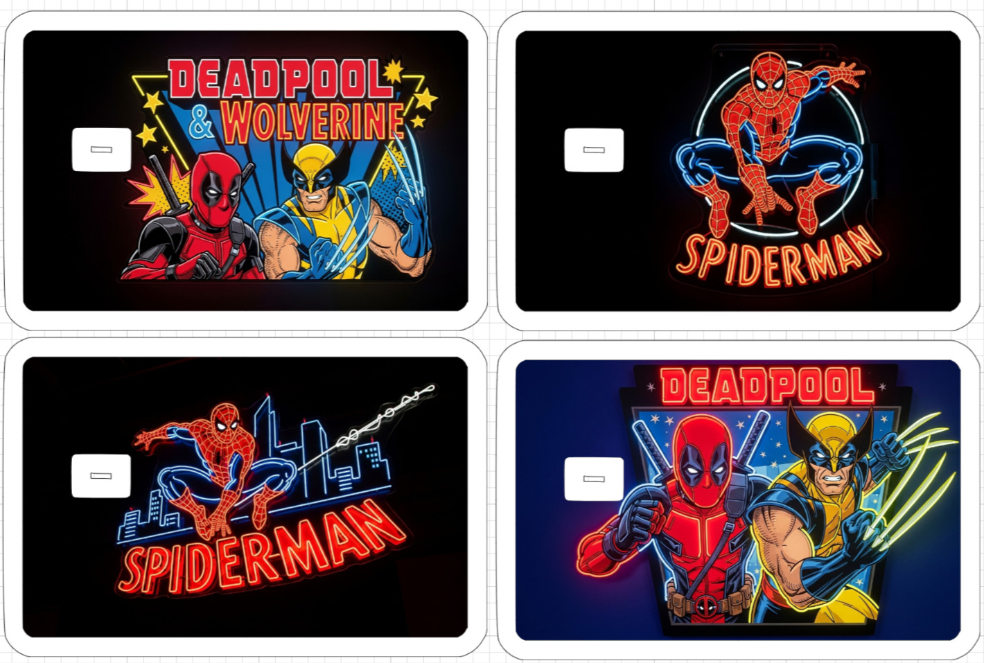 Spider-man Wolverine Deadpool Credit Debit ATM Card Skin Sticker Marvel Neon