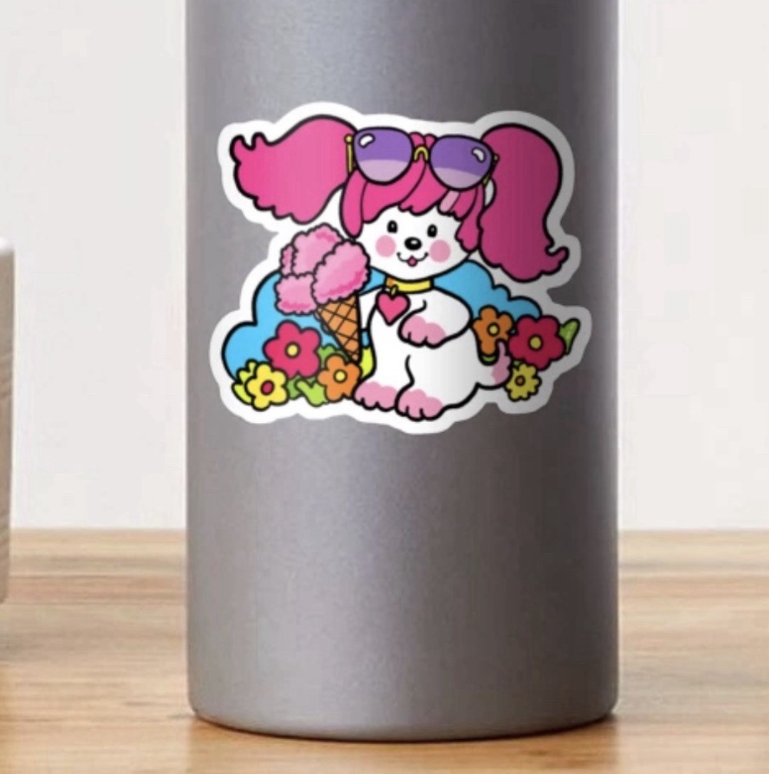 POOCHIE DOG ICE CREAM RETRO 80s 2” VINYL DECAL DIECUT VTG LOOK STICKER 1PC