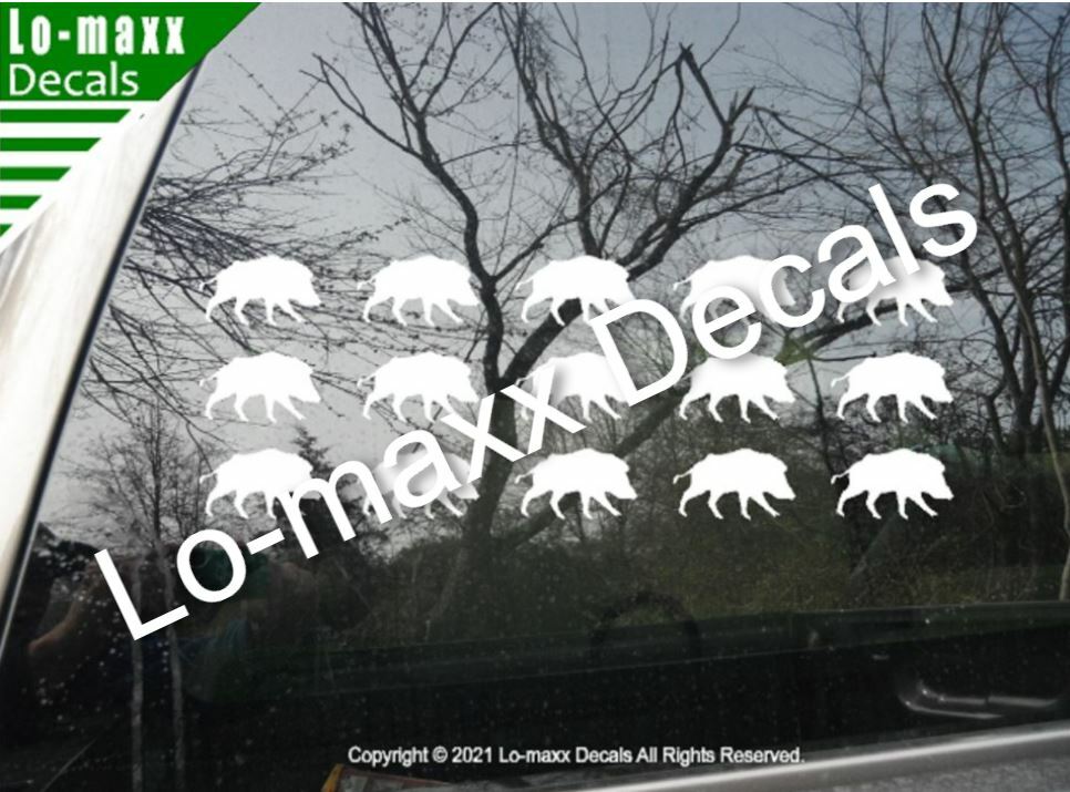 Wild Pig Boar Hunting Kill Markings Car Truck Window Die Cut Vinyl Decal