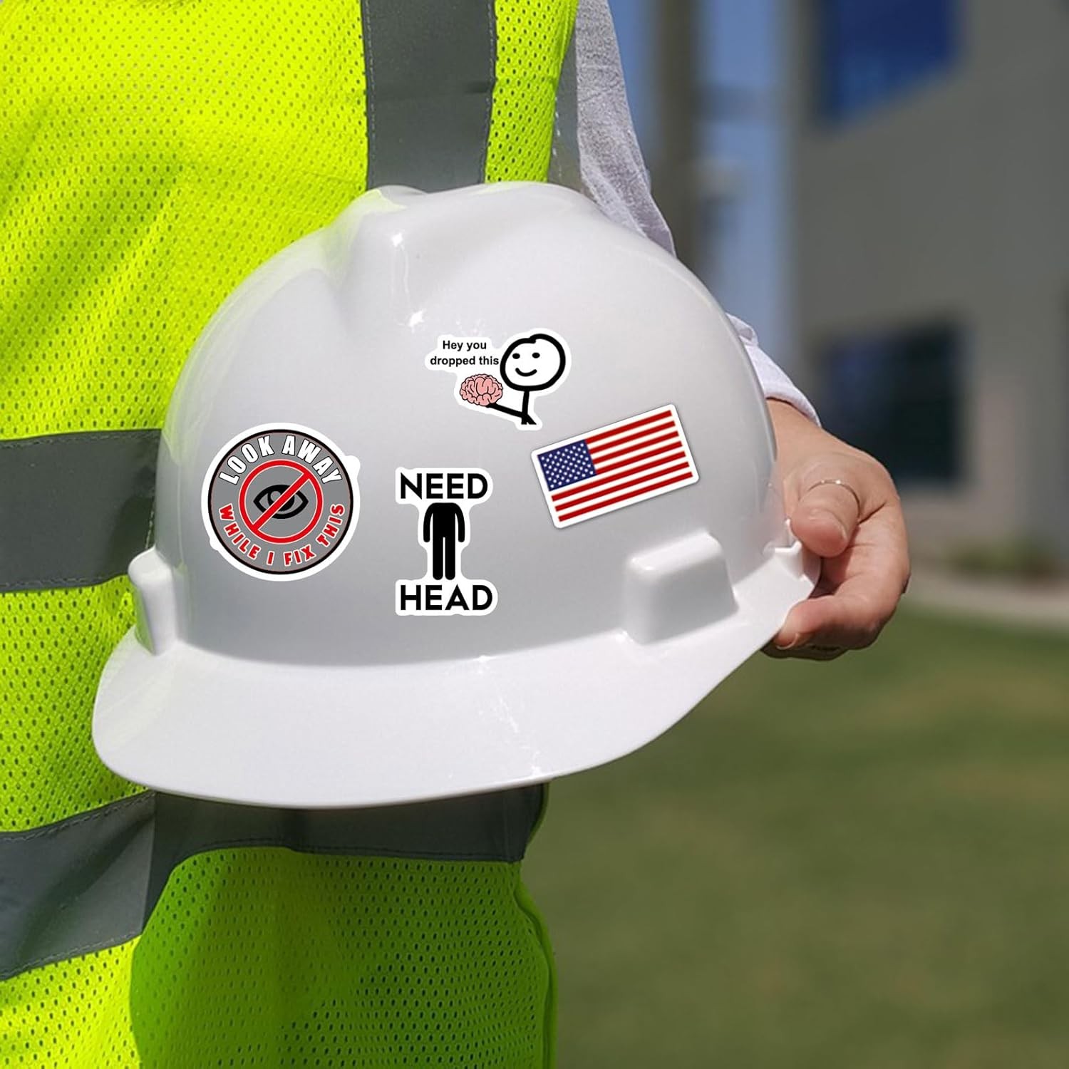150pcs Funny Decals Hard Hat Stickers for Helmet, Water Bottle, Laptop, Tool Box