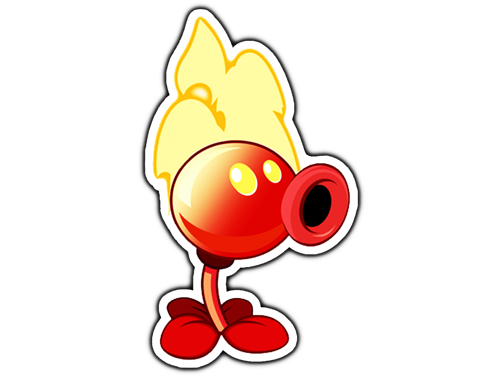 Fire Peashooter Sticker | Water Proof Vinyl Sticker | PVZ
