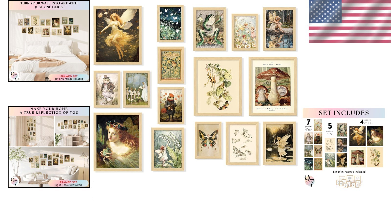 Whimsical Fairy Room Decor Set – Unframed Art Prints