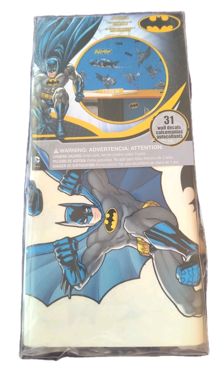 31 Peel & Stick Batman & Joker Wall Decals 2017 Reusable Stickers Kids Room NOS