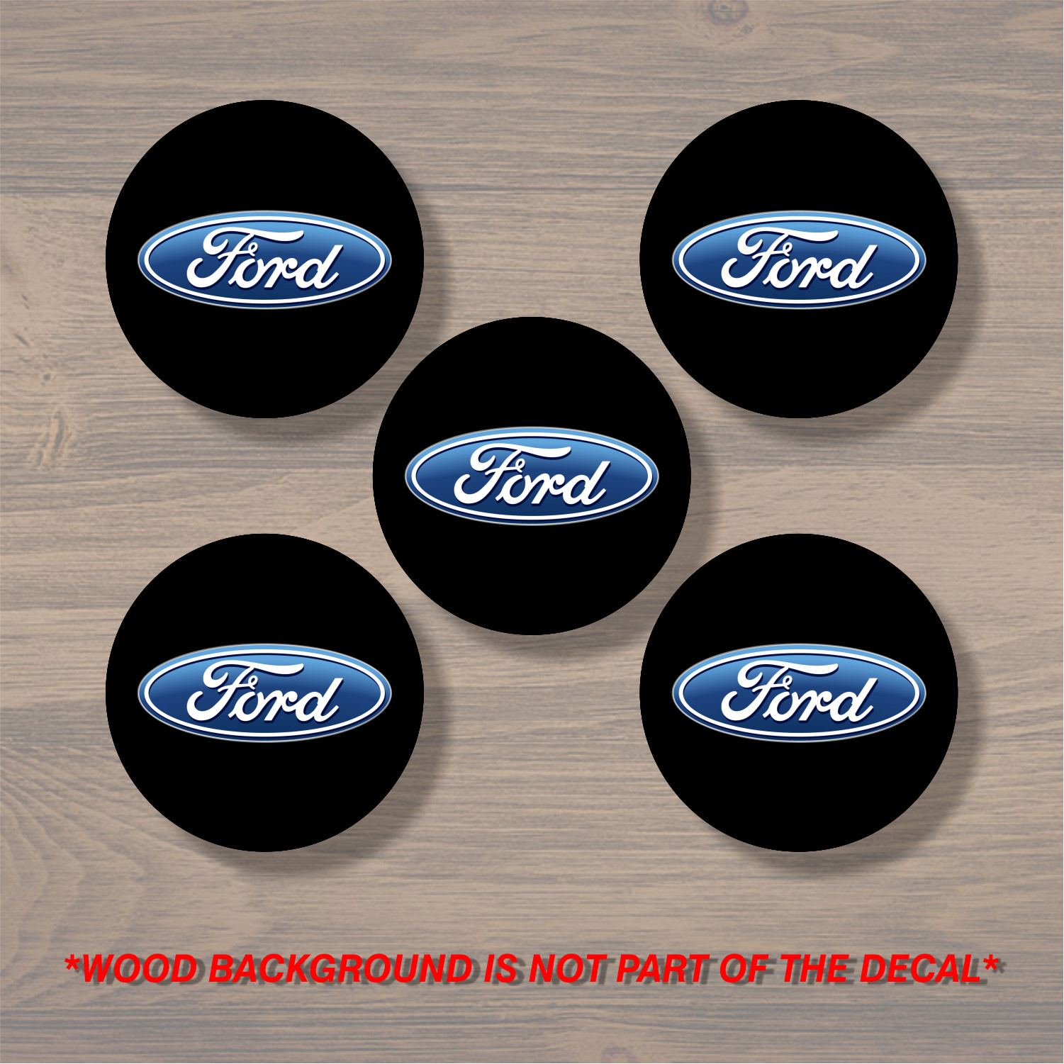 Ford Wheel Center Cap Overlay x5, Vinyl Decal Sticker 95