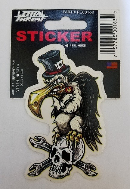 NEW LETHAL THREAT VULTURE & SKULL MINI DECAL STICKER 2.25"x3" RC00163