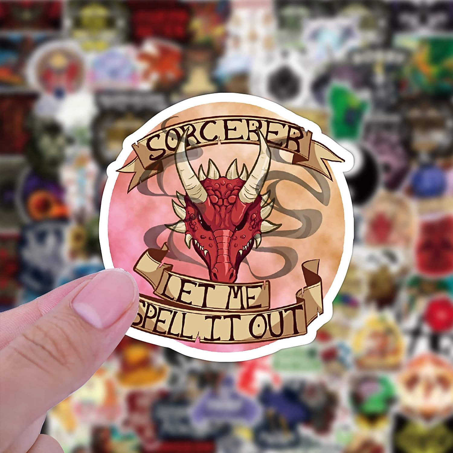 Dungeons and Dragons Stickers- 100Pcs Vinyl Waterproof Stickers for Teens, Gifts