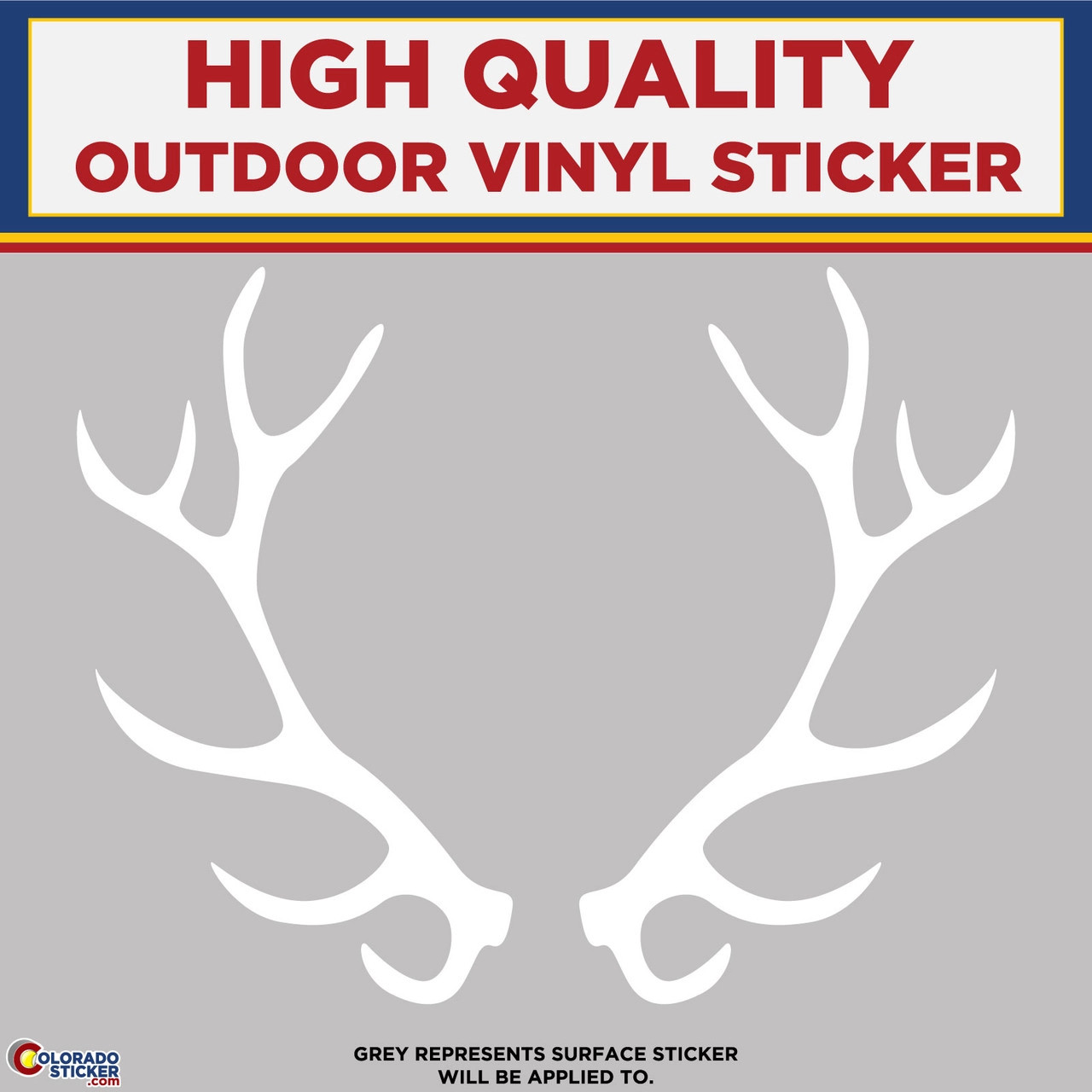 Elk Antlers, Die Cut High Quality Vinyl Stickers