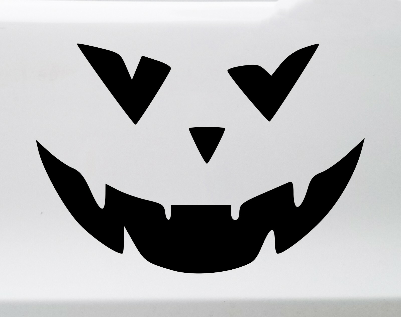 Pumpkin Face Vinyl Decal V4 – Halloween Creepy Smile Scary – Die Cut Sticker