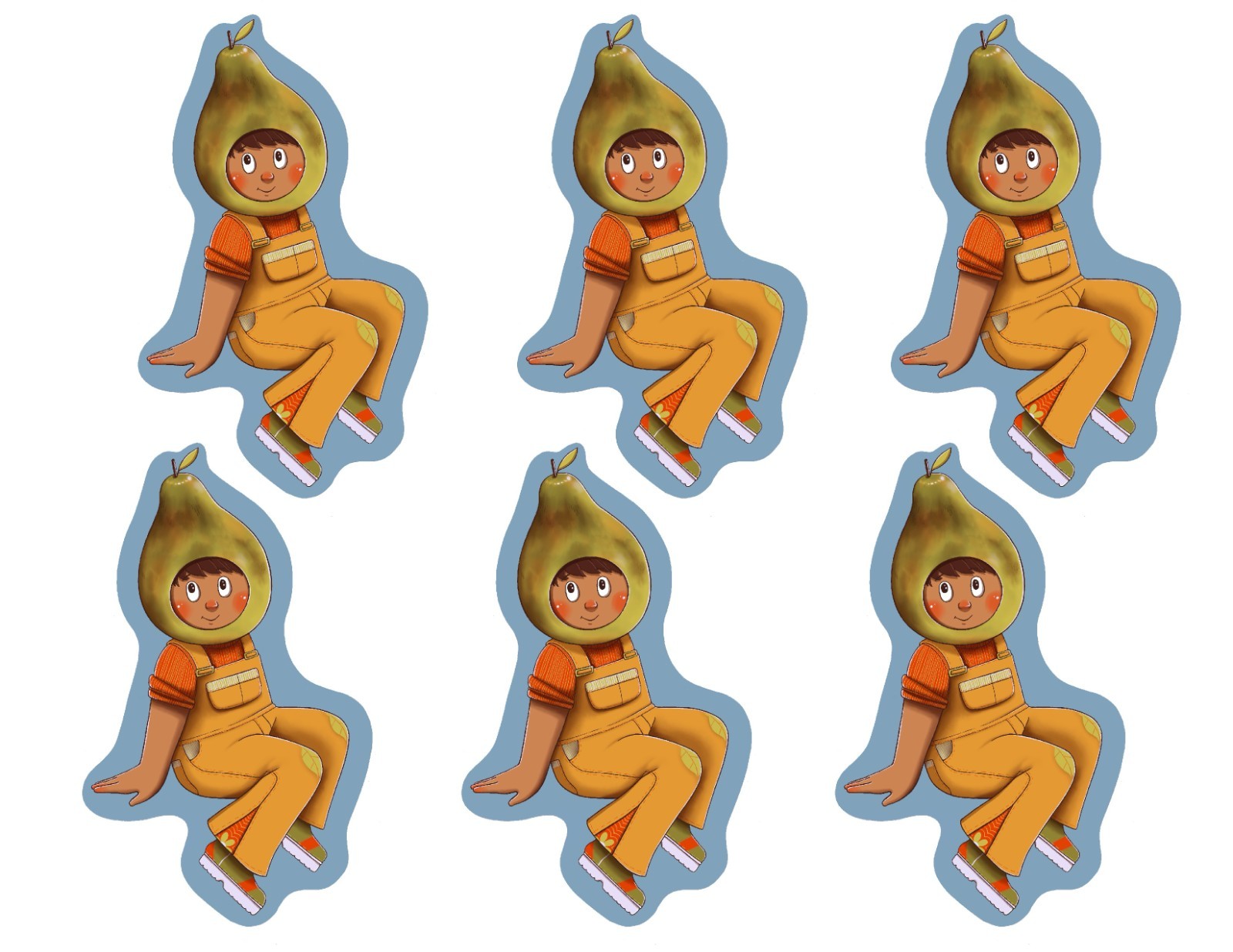 STICKER – Pear Girl glossy sticker 4 inches original art!